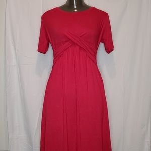 Isabel Maternity by Ingrid & Isabel Women's Rosey Pink Ruched Front Tshirt Dress